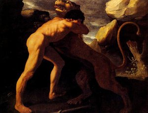 Lucha De Hércules Con El León De Nemea — Francisco De Zurbarán