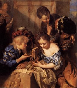 Children Playing Before A Hercules Group (detail) — Adriaen Van Der Werff