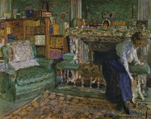 Marguerite Chapin Nel Suo Appartamento Con Il Suo Cane — Jean-édouard Vuillard