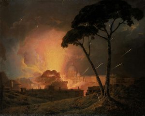 The Annual Girandola At The Castel Sant’angelo, Rome — Joseph Wright Af Derby