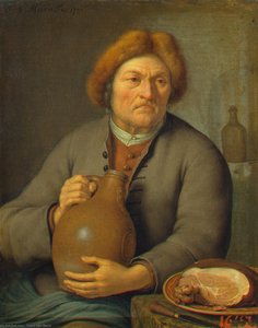 Old Peasant Holding A Jug — Frans Van Mieris