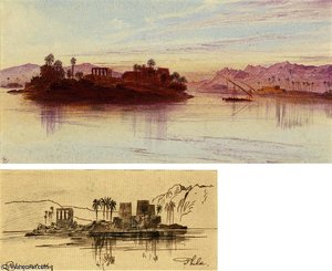 View Of Philae, Egypt — Edward Lear