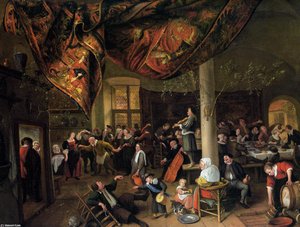 A Village Wedding Feast With Revellers And A Dancing Party — Jan Havickszoon Steen