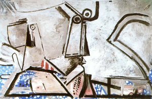 Mujer Desnuda Acosada Y Cabeza — Pablo Picasso