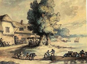 The Noah's Ark Inn And Ferry — Thomas Rowlandson