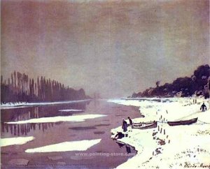 Hielo En La Sena Cerca De Bougival — Claude Monet