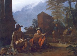 Artists Resting By A Fountain — Michiel Sweerts