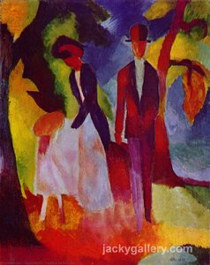 People At The Blue Lake — August Macke