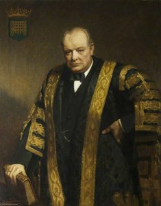 L'onoratissimo Sir Winston Churchill (1874–1965), Kg, Om, Ch, Mp, Cancelliere (1929–1965) — Frank O. Salisbury