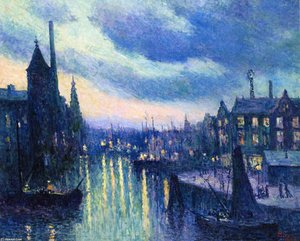 The Port Of Rotterdam, Evening — Maximilien Luce