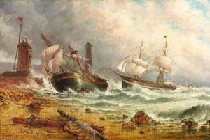 Wreck In Sunderland Harbour (as It Appeared About 1850) — Stuart Henry Bell