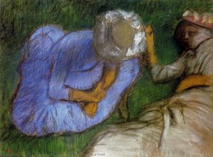 Jeunes Femmes Se Reposant Dans Un Champ — Hilaire-germain-edgar Degas