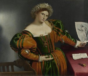 Portret Kobiety Zainspirowanego Lucretią — Lorenzo Lotto
