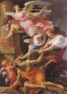 Saturn, Conquered By Amor, Venus And Hope — Simon Vouet