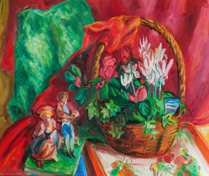 Cyclamens And Figurines — Lucinda Mackay