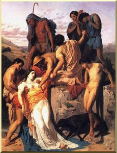 Zenobia Von Schafhirten Am Ufer Des Araxes Entdeckt — William-adolphe Bouguereau