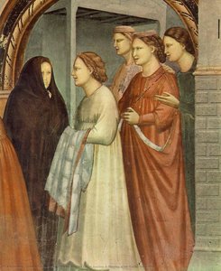 No. 6 Scenes From The Life Of Joachim: 6. Meeting At The Golden Gate (detail) — Giotto Di Bondone
