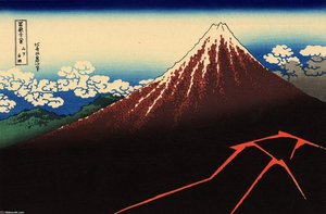 Rainstorm Beneath The Summit — Katsushika Hokusai