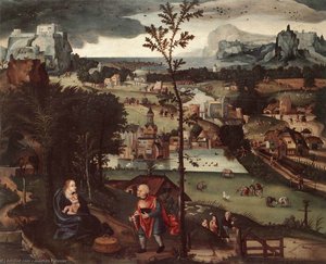 Landschaft Mit Der Rast Auf Der Flucht Nach Ägypten — Joachim Patenier