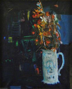 Flowers On A Blue Cloth — Elizabeth Blackadderová