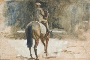 Lad Exercising Racehorse — Alfred Munnings