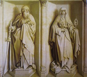 The Nuptials Of The Virgin - St. James The Great And St. Clare — Robert Campin (master Of Flemalle)