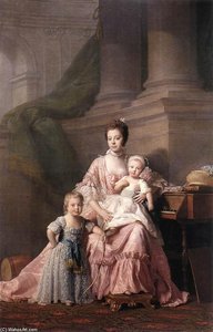 Queen Charlotte With Her Two Children — Allen Ramsay