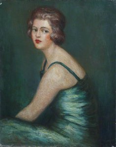 Lady In Green Evening Dress — Georges Van Houten