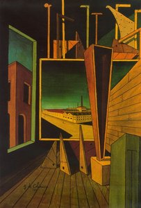 Geometric Composition Withindustrial Landscape — Giorgio De Chirico