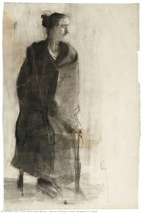 Woman Sitting On Stool, Wrapped In A Cloak — Paula Modersohn-becker
