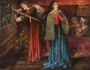 Sir Launcelot In The Queen's Chamber (after Dante Gabriel Rossetti) — Henry Treffry Dunn