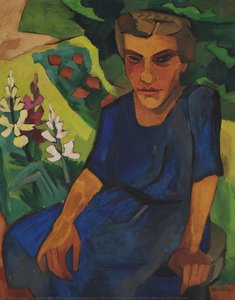Sitzende Mit Blumen (seated Woman With Flowers) — Justine Adele Martha Schwichtenberg