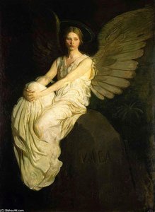 Winged Figure Seated Upon A Rock — Abbott Handerson Thayer