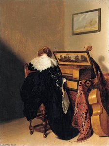 Lady Seated At Virginals — Pieter Jacobsz Codde