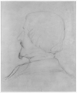 Portrait Sketch Of Eastman Johnson — Emanuel Gottlieb Leutze