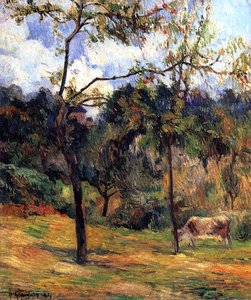 Normandisk Landskap: Ko I Äng — Paul Gauguin
