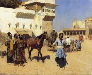 Horse Market, Persian Stables, Bombay — Edwin Lord Weeks