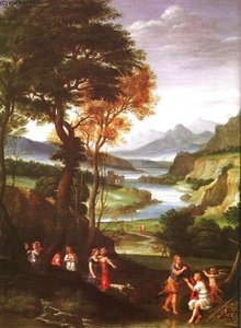 Landscape With Meleager And Atlanta — Giovan Battista Viola