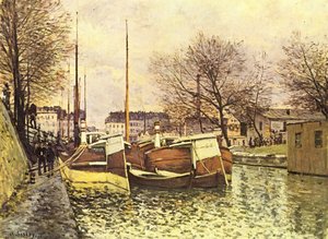 Schuten Auf Dem Canal Saint-martin In Paris — Alfred Sisley
