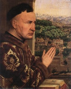 Die Verkündigung Marias Dem Fürsten Rolin (detail) — Jan Van Eyck