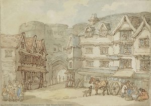 The South Gate, Exeter — Thomas Rowlandson
