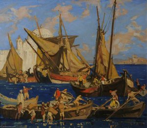 Dhows Loading — Frank Brangwyn