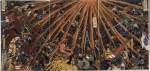 Masakiyo's Difficult Battle From Taiheiki Chronicles — Tsukioka Yoshitoshi