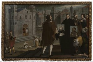 Joachim Of Fiore Shows The Portraits Of Saint Dominic De Guzmán And Saint Francis Of Assisi — Gregorio Vásquez Arce Y Ceballos, Gregorio Vásquez De Arce
