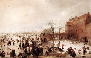 A Scene On The Ice Near A Town — Avercamp, Hendrick