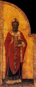 Crucifixión Con San Nicolás Y San Gregorio. San Nicolás De Mira — Duccio Di Buoninsegna