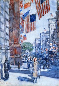 Flags, Fifth Avenue — Frederick Childe Hassam