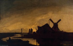 Moonrise On The Yare ( ) — John Crome