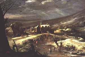 Countryside With Skaters — Joos De Momper