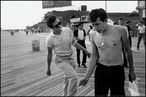 Brooklyn Gang On The Boardwalk At West Thirty-third Street, Coney Island. Left To Right: Junior, Bengie, Lefty. — Bruce Davidson